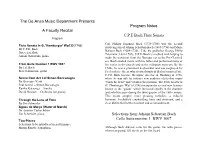 Program Notes CPE Bach Flute Sonata
