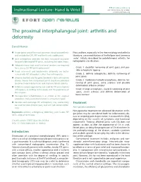 The Proximal Interphalangeal Joint: Arthritis and Deformity