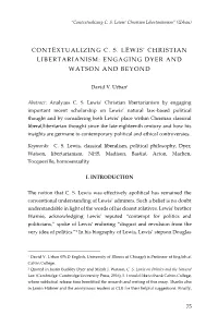 Contextualizing C. S. Lewis' Christian Libertarianism
