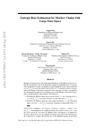 Entropy Rate Estimation for Markov Chains with Large State Space