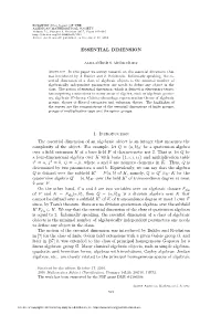 Essential Dimension