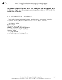 Increasing Emotion Regulation Skills with Dialectical Behavior Therapy