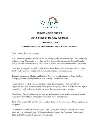 Mayor Chuck Reed's Final State of the City Speech