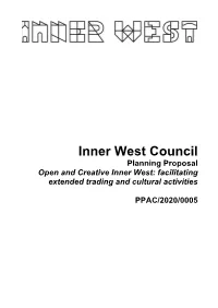 Planning Proposal Open and Creative Inner West: Facilitating Extended Trading and Cultural Activities