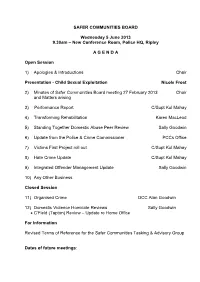 Safer Communities Board Papers