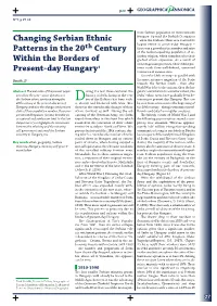 Changing Serbian Ethnic Patterns in the 20Th Century Within the Borders