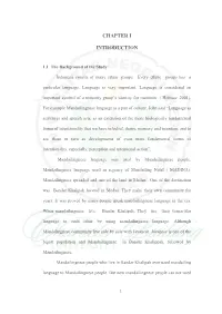 Chapter I Introduction