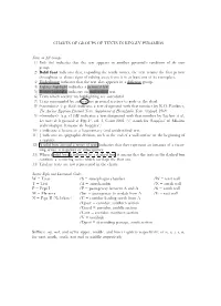 Charts of Groups of Texts in Kingly Pyramids Notes on All Groups 1