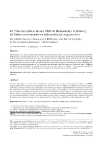 Correlación Entre El Índice RMR De
