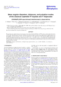 Mean Angular Diameters, Distances, and Pulsation Modes of the Classical Cepheids FF Aquilae and T Vulpeculae CHARA/FLUOR Near-Infrared Interferometric Observations A