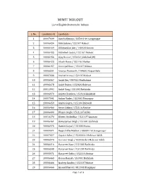 MIMIT MALOUT List of Eligible Students for Infosys