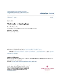 The Paradox of Statutory Rape