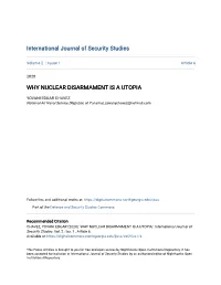 Why Nuclear Disarmament Is a Utopia