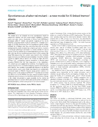 A New Model for X-Linked Tremor/Ataxia