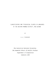 Cl Assificat O R Y and T Y P O L O Gica L Studies in L
