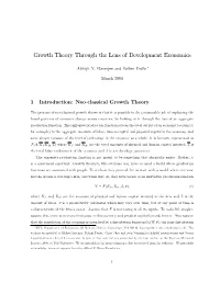 Growth Theory Through the Lens of Development Economics