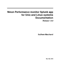 Nmon Performance Monitor Splunk App for Unix and Linux Systems Documentation Release 1.9.0