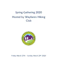 Spring Gathering 2020 Hosted by Wayfarers Hiking Club