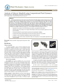 Analysis of Exhaust Manifold Using Computational Fluid Dynamics