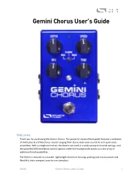 Gemini Chorus User's Guide