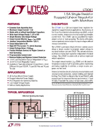 LT3081: 1.5A Single Resistor Rugged Linear Regulator with Monitors