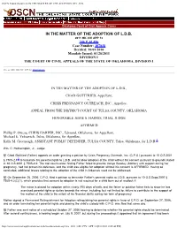 OSCN Found Document:IN the MATTER of the ADOPTION of L.D.B