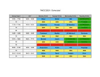 TMCC2021: Schedule!
