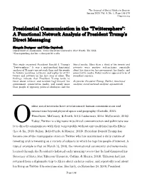 A Functional Network Analysis of President Trump's Direct Messaging