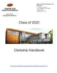 Class of 2020 Clerkship Handbook
