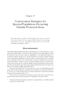Conservation Strategies for Species/Populations Occurring Outside Protected Areas