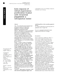 Early Response of Retinal Angiomatous Proliferation Treated With