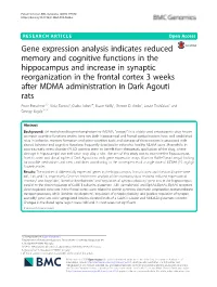 Gene Expression Analysis Indicates Reduced Memory and Cognitive