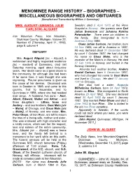 MISCELLANEOUS BIOGRAPHIES and OBITUARIES [Compiled and Transcribed by William J