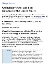 Quaternary Fault and Fold Database of the United States