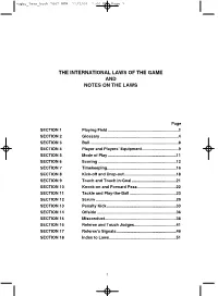 The International Laws of the Game and Notes on the Laws