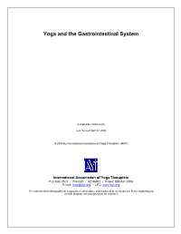 Yoga and the Gastrointestinal System