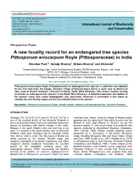 A New Locality Record for an Endemic Endangered Tree Species
