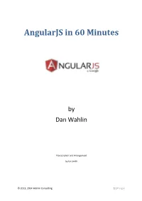 Angularjs in 60 Minutes