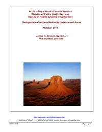 Arizona Medically Underserved Areas