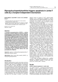 Dipropylcyclopentylxanthine Triggers Apoptosis in Jurkat T Cells by a Receptor-Independent Mechanism