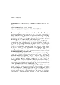 Edwards Metaphysics of Truth Review