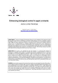 Enhancing Biological Control in Apple Orchards Jaume Lordan Sanahuja