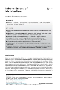 Inborn Errors of Metabolism