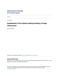 Quantification of the Unsharp Masking Technique of Image Enhancement