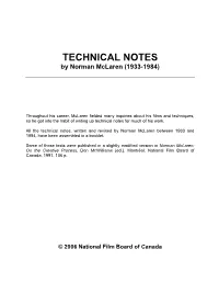 Technical Notes on Begone Dull Care (1949)