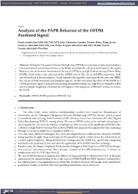 Analysis of the PAPR Behavior of the OFDM Passband Signal