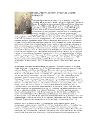 Biographical Sketch of David Moore Robinson