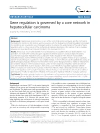 Gene Regulation Is Governed by a Core Network in Hepatocellular Carcinoma Zuguang Gu, Chenyu Zhang* and Jin Wang*