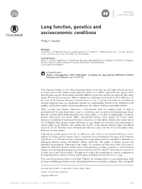 Lung Function, Genetics and Socioeconomic Conditions