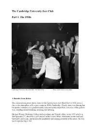 The Cambridge University Jazz Club Part 1. the 1950S
